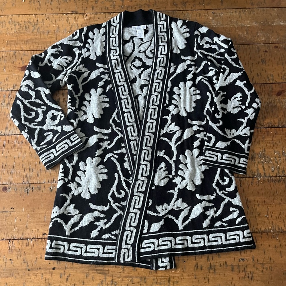 SOFT SURROUNDINGS‎ Bistro Open Front Cardigan Sweater Mohair Wool Blend PM